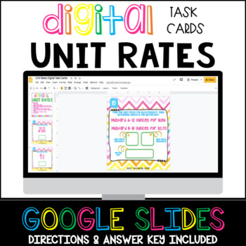 Preview of Unit Rate Digital Task Cards Distance Learning