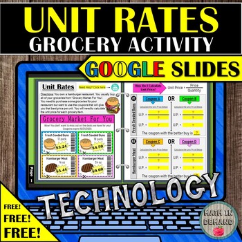 Preview of Unit Rate Grocery Coupon Activity FREE Unit Price Distance Learning