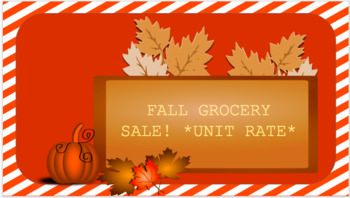 Preview of Unit Rate Grocery Sales 