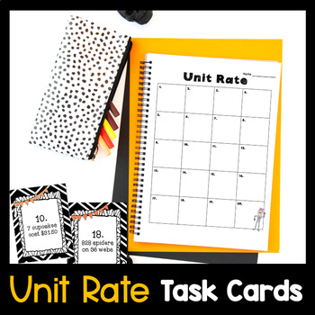 Preview of Unit Rate {Halloween Math Task Cards & Recording Sheet}