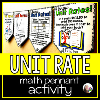 Preview of Unit Rate Math Pennant Activity