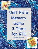 Unit Rate Memory Game - 3 Levels / Tiers, RTI