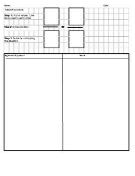 Preview of Unit/ Rate Organizer - Math - Special Education - Graphic Organizer - Modified