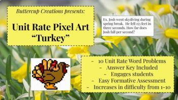 Preview of Unit Rate - Pixel Art - Turkey - 6th Math and 7th Math