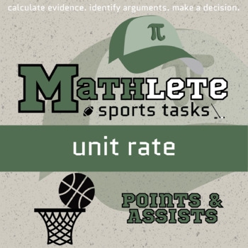 Preview of Unit Rate Printable & Digital Activity - Basketball Mathlete
