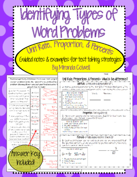 Preview of Unit Rate, Proportion, & Percent Word Problem Test Prep