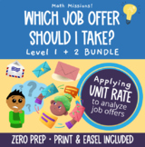 Unit Rate Real-Life Math Project BUNDLE | Summer Job Offer Math