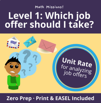 Preview of Unit Rate Real-Life Math Project (Part 1) | Summer Job Offer Math