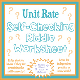 Unit Rate Riddle Worksheet