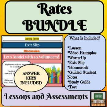 Preview of Unit Rate Solving Rate Problems Percentages 6th Grade Math Bundle