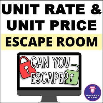 Preview of Unit Rate & Unit Price ESCAPE ROOM ⭐ 6th Grade Math | Self-checking