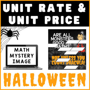 Preview of Unit Rate & Unit Price | Halloween | Math Mystery Picture Digital Activity