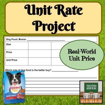 Preview of Unit Rate - Unit Prices - Activities - Real World Math - Middle School Math