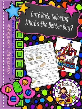 Preview of Unit Rate:  A Better Buy Coloring Activity