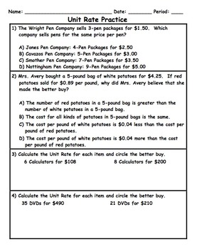 unit rates practice and problem solving c answer key