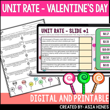 Preview of Unit Rate Worksheet