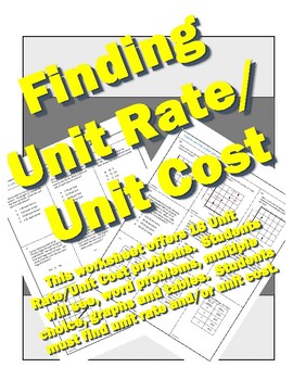 Unit Rate and Constant Rate Worksheet 8.4B
