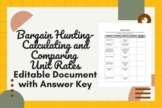 Unit Rates Bargain Hunting Review Activity Game | Comparin