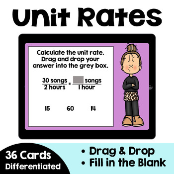 Preview of Unit Rates Boom Cards - Self Correcting