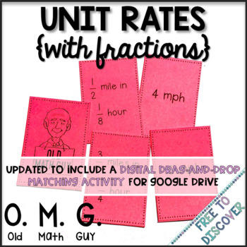 Preview of Unit Rates with Fractions Card Game