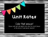 Unit Rates - Color the Answer Task Cards TEKS 6.5A