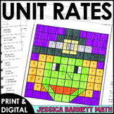 Unit Rates Coloring Activity Worksheet Halloween October