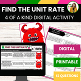 Unit Rates Digital 6th Grade Math Self Checking Activity- 