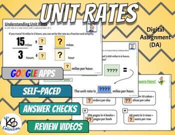 Preview of Unit Rates - Digital Assignment