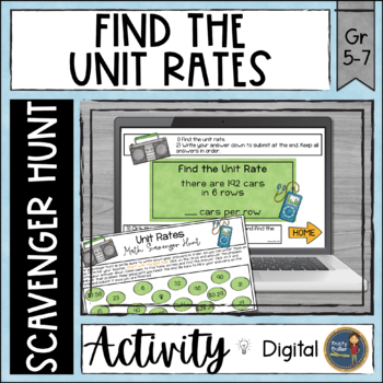 Preview of Unit Rates Digital Math Scavenger Hunt
