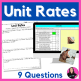 Unit Rate 6th Grade Math Digital Activity and Printable Wo