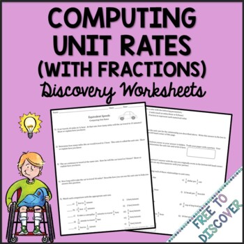 Preview of Unit Rates with Fractions Worksheet