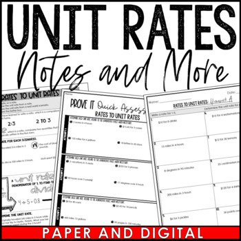 Preview of Unit Rates Guided Notes Homework Warm Ups Exit Tickets