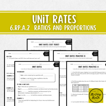 Preview of Unit Rates Guided Notes and Practice