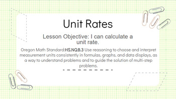 Preview of Unit Rates: Lesson for IXL