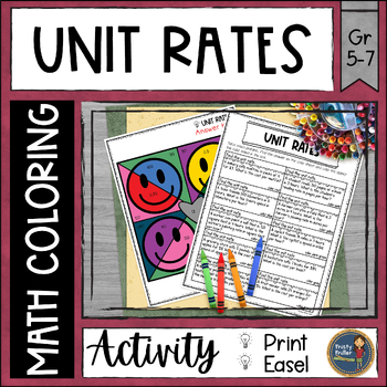 Preview of Unit Rates Math Color by Number