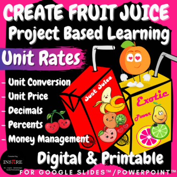 Preview of Unit Rates Percent Project Based Learning CREATE FRUIT JUICE PBL Math Enrichment