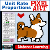 Unit Rates & Proportions Corgi Dog PIXEL ART Distance Lear