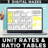 Unit Rates & Ratio Tables Digital Practice Activity Mazes 