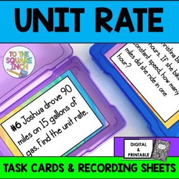 Preview of Unit Rates Task Cards | Unit Rate Activity