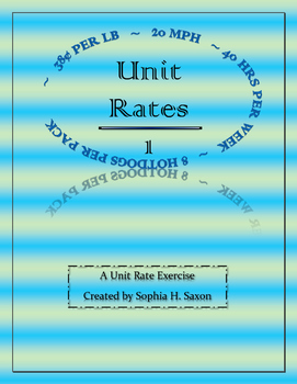 Preview of Unit Rates and Ratios Too