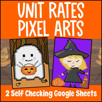 Preview of Unit Rates and Unit Pricing Pixel Art | Unit Pricing | Google Sheets | Fall