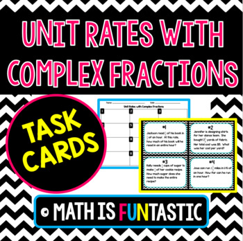 Preview of Unit Rates with Complex Fractions - Task Cards