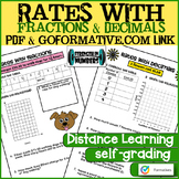 Unit Rates with Fractions and Decimals Practice INB