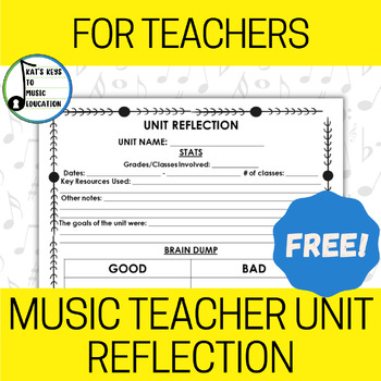 Preview of Unit Reflection Worksheets for Music Teachers - Improve Your Teaching!