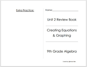 Preview of Unit Review Book: Graphing & Creating Equations