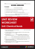 Unit Review - Chemical Bonds, Ionic Bonds, Covalent Bonds,