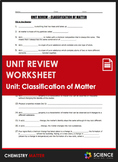 Unit Review - Classification of Matter - Distance Learning