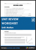 Unit Review - Motion - Distance Learning