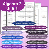 Unit:  Review of Algebra 1 | worksheets & Homework