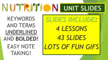 Preview of Unit Slides: Nutrition